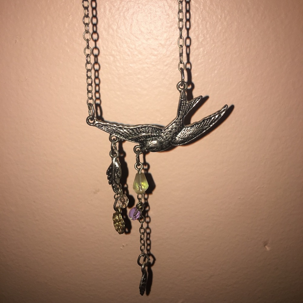 American 🦅 Necklace Boho Bird & Beads🕊🌼
